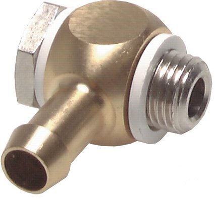 [F29EA] 6 mm (1/4'') & G1/4'' Brass Elbow Hose Barb with Male Threads PVC Rotatable