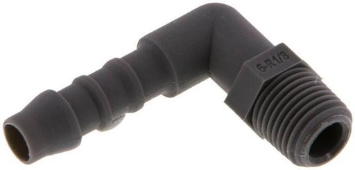 [F29EU] 6 mm (1/4'') & R1/8'' PA 6 Coude Barb avec filetages mâles