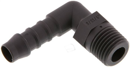 [F29EZ] 8 mm (5/16'') & R1/4'' PA 6 Elbow Hose Barb with Male Threads