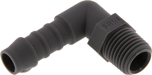 [F29F2] 9 mm (3/8'') & R1/4'' PA 6 Elbow Hose Barb with Male Threads