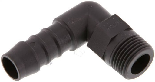 [F29F8] 12 mm & R3/8'' PA 6 Elbow Hose Barb with Male Threads