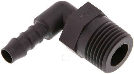 [F29FA] 8 mm (5/16'') & R1/2'' PA 6 Elbow Hose Barb with Male Threads