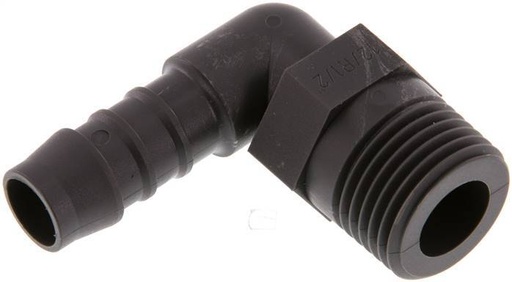 [F29FC] 12 mm & R1/2'' PA 6 Elbow Hose Barb with Male Threads