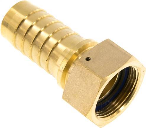 [F29M5] Pilar de manguera de latón 32x48 mm y G1-1/4'' con tuerca de unión DIN EN 14423 / DIN 2826