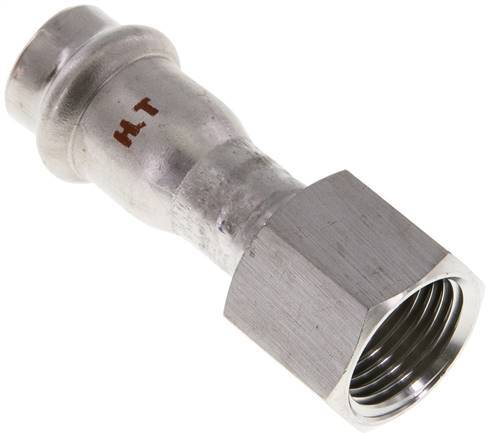 [F29NW] Press Fitting - 15mm Female & Rp 1/2'' Female - Stainless Steel