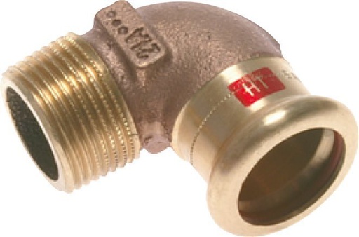 [F29Q2] 90 graden L-Perskoppeling - 42mm Persmof & R 1-1/2'' Buiseinde - Koperlegering