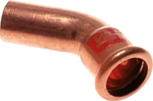 [F29XH] 45deg Elbow Press Fitting - 15mm Female & 15mm Male - Copper alloy