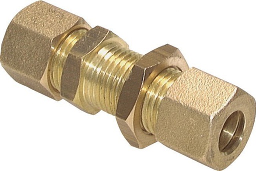 [F29Z7] 5mm Brass Straight Compression Fitting Bulkhead 150 bar DIN EN 1254-2
