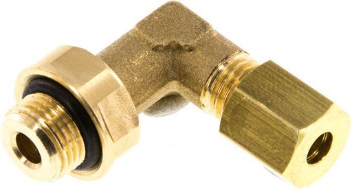 [F29ZF] 4mm & G1/8'' Brass Elbow Compression Fitting with Male Threads 150 bar NBR Adjustable DIN EN 1254-2