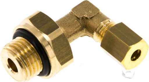 [F29ZG] 4mm & G1/4'' Brass Elbow Compression Fitting with Male Threads 150 bar NBR Adjustable DIN EN 1254-2
