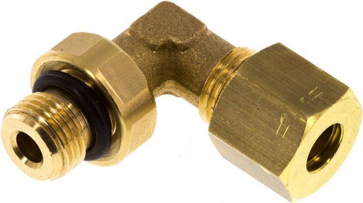 [F29ZH] 6mm & G1/8'' Brass Elbow Compression Fitting with Male Threads 150 bar NBR Adjustable DIN EN 1254-2