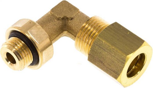 [F29ZK] 8mm & G1/8'' Brass Elbow Compression Fitting with Male Threads 135 bar NBR Adjustable DIN EN 1254-2