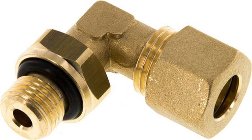 [F29ZP] 10mm & G1/4'' Brass Elbow Compression Fitting with Male Threads 95 bar NBR Adjustable DIN EN 1254-2
