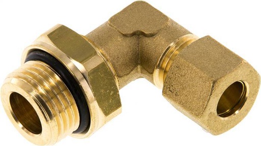 [F29ZR] 10mm & G1/2'' Brass Elbow Compression Fitting with Male Threads 95 bar NBR Adjustable DIN EN 1254-2