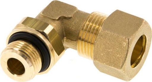 [F29ZS] 14mm & G3/8'' Brass Elbow Compression Fitting with Male Threads 89 bar NBR Adjustable DIN EN 1254-2
