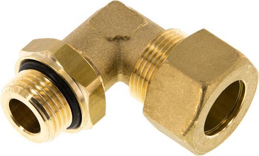 [F29ZU] 18mm & G1/2'' Brass Elbow Compression Fitting with Male Threads 67 bar NBR Adjustable DIN EN 1254-2