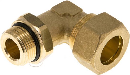 [F29ZW] 22mm & G3/4'' Brass Elbow Compression Fitting with Male Threads 54 bar NBR Adjustable DIN EN 1254-2