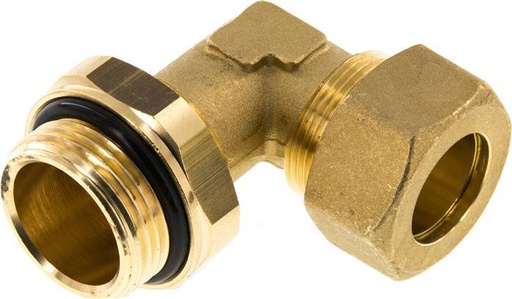[F29ZX] 22mm & G1'' Brass Elbow Compression Fitting with Male Threads 54 bar NBR Adjustable DIN EN 1254-2