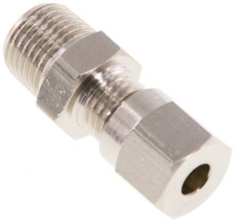 [F2A3R] 4LL & R1/8'' Nickel plated Brass Straight Cutting Fitting with Male Threads 100 bar ISO 8434-1