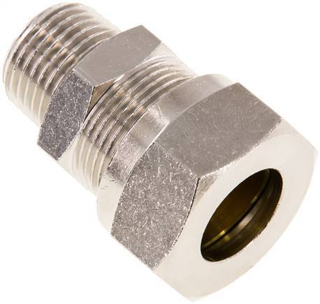 [F2A44] 18L & R1/2'' Nickel plated Brass Straight Cutting Fitting with Male Threads 65 bar ISO 8434-1