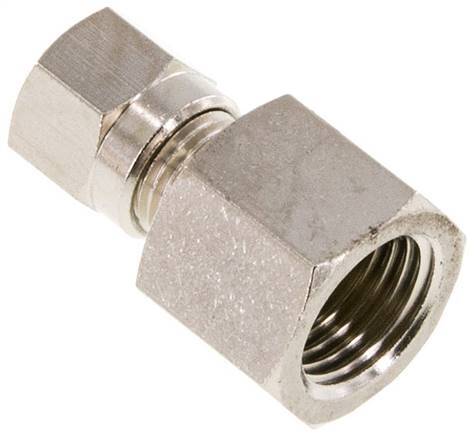[F2A47] 6LL & G1/4'' Nickel plated Brass Straight Cutting Fitting with Female Threads 100 bar ISO 8434-1