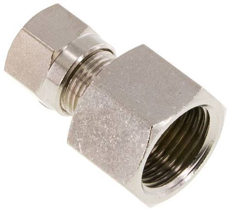 [F2A4A] 8LL & G3/8'' Nickel plated Brass Straight Cutting Fitting with Female Threads 100 bar ISO 8434-1