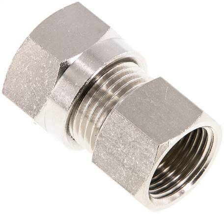 [F2A4D] 12L & G3/8'' Nickel plated Brass Straight Cutting Fitting with Female Threads 75 bar ISO 8434-1