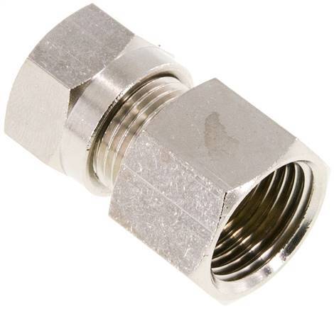 [F2A4E] 12L & G1/2'' Nickel plated Brass Straight Cutting Fitting with Female Threads 75 bar ISO 8434-1