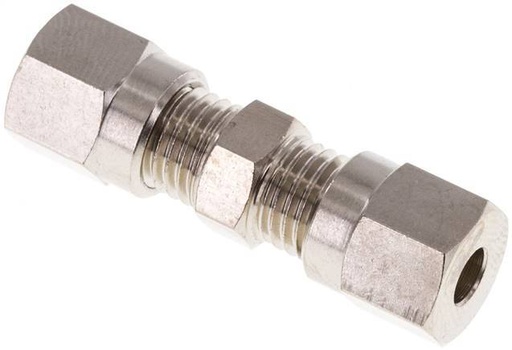 [F2A4H] 4LL Nickel plated Brass Straight Cutting Fitting 100 bar ISO 8434-1