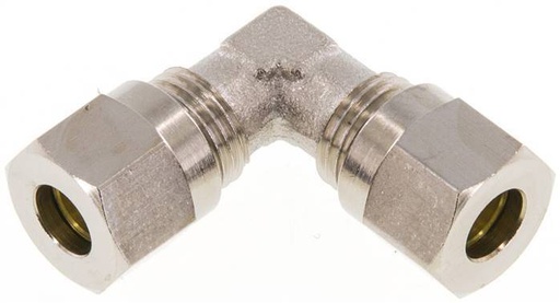 [F2A5C] 6LL Nickel plated Brass Elbow Cutting Fitting 100 bar ISO 8434-1