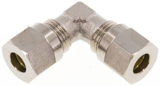 [F2A5C] 6LL Vernikkeld Messing L-Vorm Snijringkoppeling 100bar ISO 8434-1