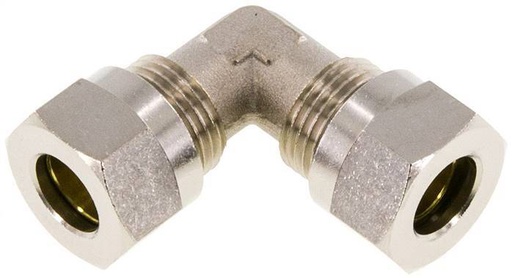 [F2A5F] 12L Nickel plated Brass Elbow Cutting Fitting 75 bar ISO 8434-1