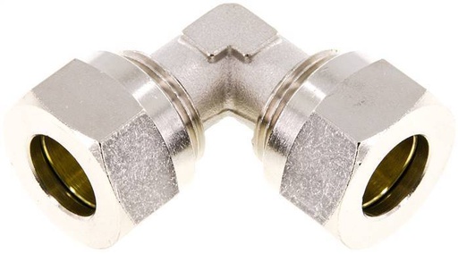 [F2A5G] 15L Nickel plated Brass Elbow Cutting Fitting 70 bar ISO 8434-1