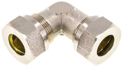 [F2A5H] 18L Nickel plated Brass Elbow Cutting Fitting 65 bar ISO 8434-1