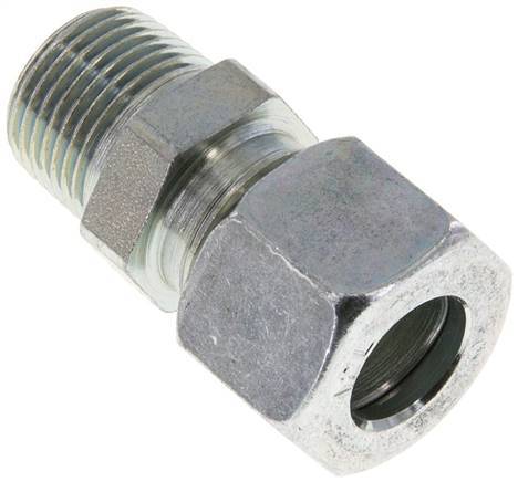[F2A98] Racor de corte recto de acero galvanizado 12L y R3/8'' con rosca macho 315 bar ISO 8434-1