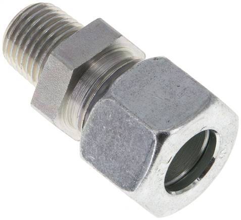 [F2A99] Raccord droit de coupe en acier zingue 12L et R1/4'' à filetage mâle 315 bar ISO 8434-1