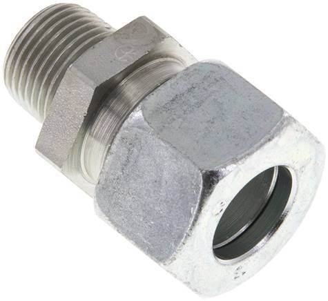 [F2A9C] Raccord de coupe droit en acier zingue 15L et R3/8'' avec filetage mâle 315 bar ISO 8434-1