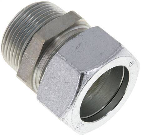 [F2A9G] 35L & R1-1/4'' Raccord droit de coupe en acier zingue à filetage mâle 160 bar ISO 8434-1