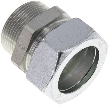 [F2A9H] 42L & R1-1/2'' Raccord droit de coupe en acier zingue à filetage mâle 160 bar ISO 8434-1