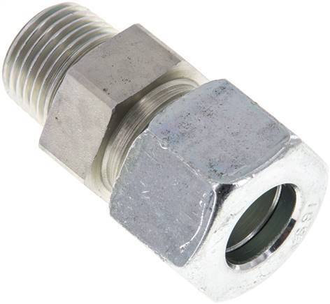 [F2A9T] Raccord à coupe droite en acier zingue 16S et R1/2'' avec filetage mâle 400 bar ISO 8434-1