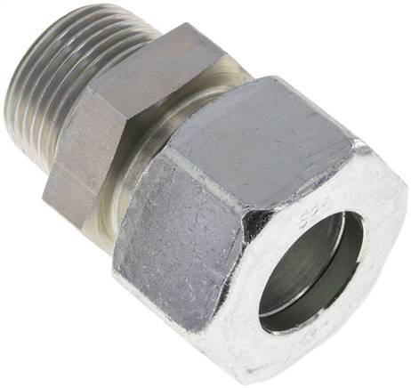 [F2A9V] 25S & R1'' Raccord droit de coupe en acier zingue à filetage mâle 400 bar ISO 8434-1