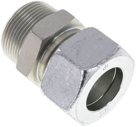 [F2A9W] 30S & R1-1/4'' Raccord droit de coupe en acier zingue à filetage mâle 400 bar ISO 8434-1