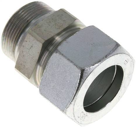 [F2A9X] 38S & R1-1/2'' Raccord droit de coupe en acier zingue à filetage mâle 315 bar ISO 8434-1