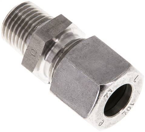 [F2AA7] Racor de corte recto de acero inoxidable 10L y R1/4'' con rosca macho 315 bar ISO 8434-1