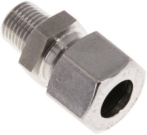[F2AAB] Accesorio de corte recto de acero inoxidable 12L y R1/4'' con rosca macho 315 bar ISO 8434-1