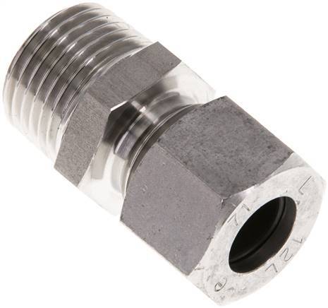 [F2AAC] Raccord de coupe droit en acier inoxydable 12L et R1/2'' à filetage mâle 315 bar ISO 8434-1