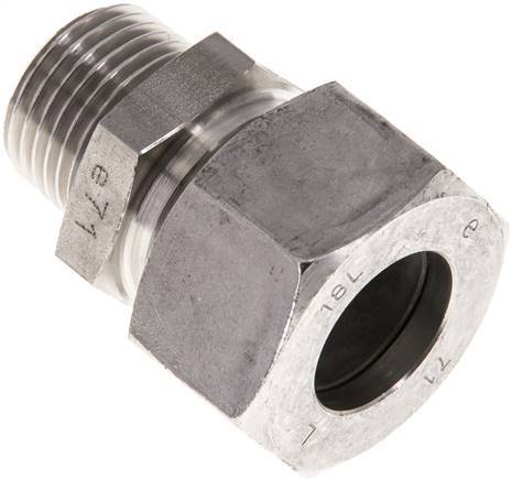 [F2AAF] Raccord de coupe droit en acier inoxydable 18L & R1/2'' avec filetage mâle 315 bar ISO 8434-1