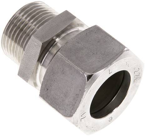 [F2AAG] Accesorio de corte recto de acero inoxidable 22L y R3/4'' con rosca macho 160 bar ISO 8434-1
