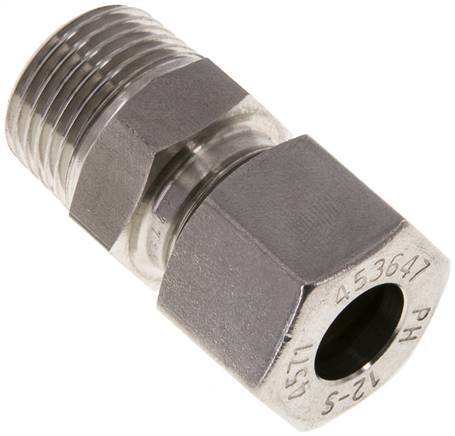 [F2AAT] Accesorio de corte recto de acero inoxidable 12L y R1/2'' con rosca macho 630 bar ISO 8434-1