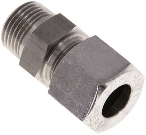 [F2AAU] Accesorio de corte recto de acero inoxidable 14S y R1/2'' con rosca macho 630 bar ISO 8434-1